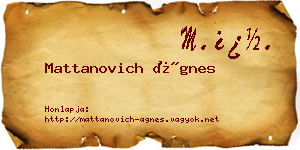 Mattanovich Ágnes névjegykártya