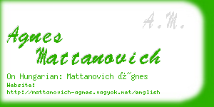 agnes mattanovich business card